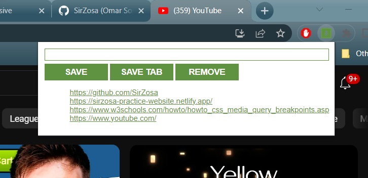 Web browser extension image
